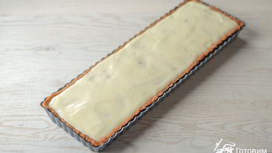 тарт с персиками и заварным кремом