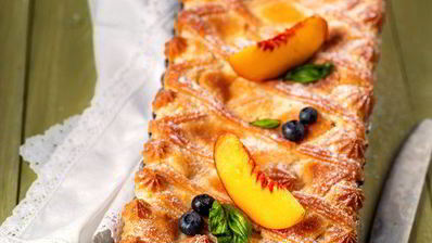 тарт с персиками и заварным кремом