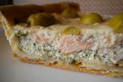 Тарт с рыбой и творожным сыром