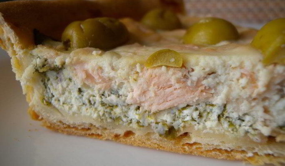 Рецепт тарта с рыбой и творожным сыром