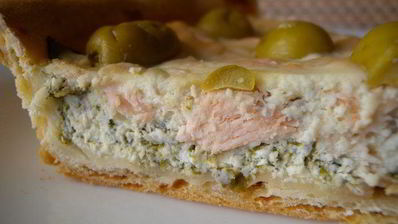 тарт с рыбой и творожным сыром