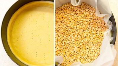 тарт с ванильной грушей и заварным кремом под шапочкой из мереги