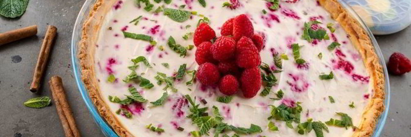 Творожный тарт с малиной