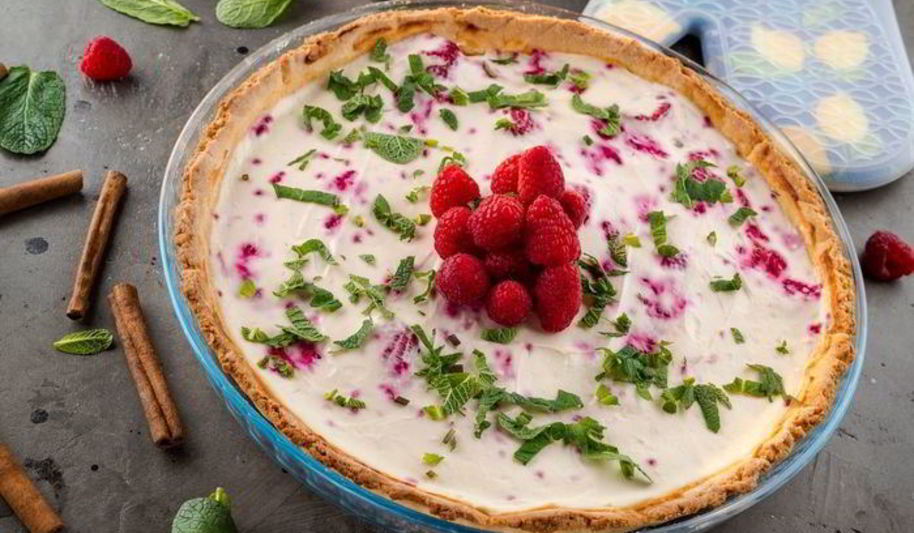 Рецепт творожного тарта с малиной
