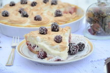 Творожный тарт с персиками