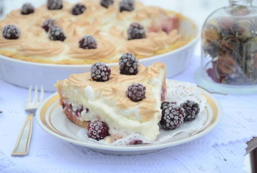 Творожный тарт с персиками