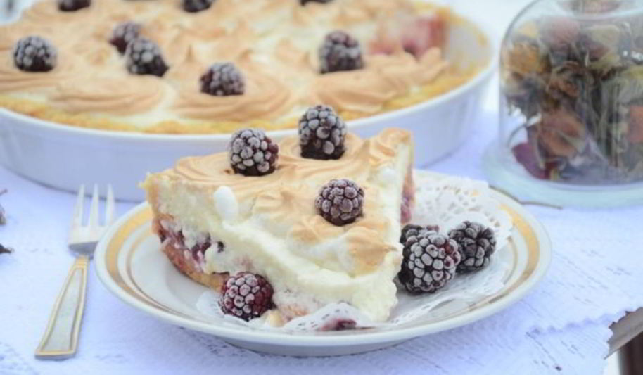 Рецепт творожного тарта с персиками