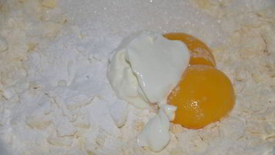 творожный тарт с персиками