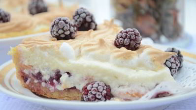 творожный тарт с персиками