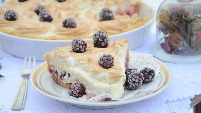 творожный тарт с персиками