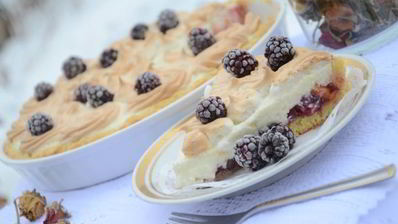 творожный тарт с персиками