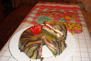 Террин из баклажанов с адыгейским сыром