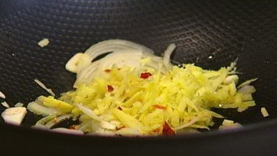 тортилья с цыпленком, имбирем и чили