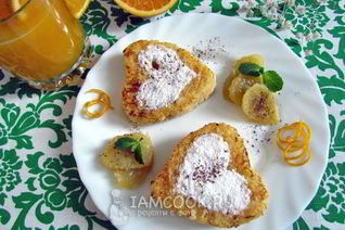 Французские тосты в виде сердца