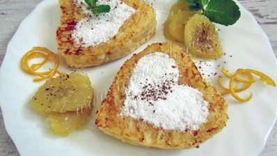 французские тосты в виде сердца