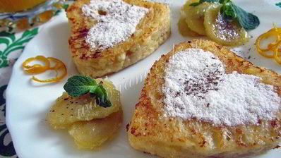 французские тосты в виде сердца