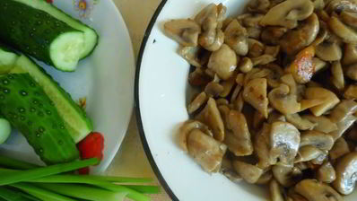 тосты с шампиньонами