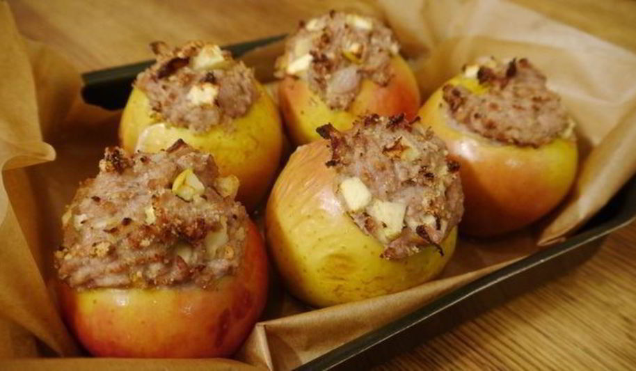 Рецепт яблок, фаршированных телятиной