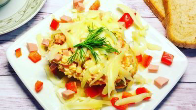 яичница на хлебе