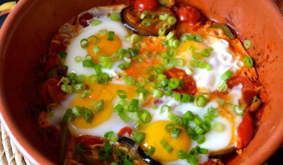 Рецепт яичницы с баклажанами