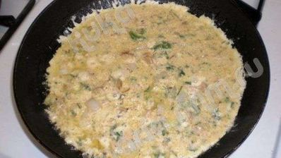 яичница с грибами и лососем по-калифорнийски