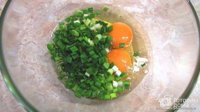 яичница с зеленым луком