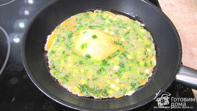 яичница с зеленым луком