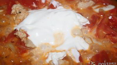 яичница со сметаной