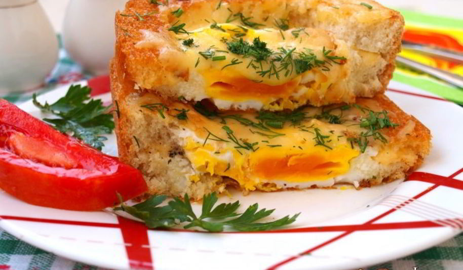 Рецепт яичницы в бутерброде