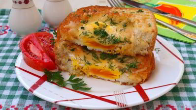 яичница в бутерброде