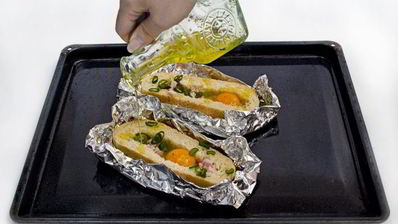 яичница в чиабатте