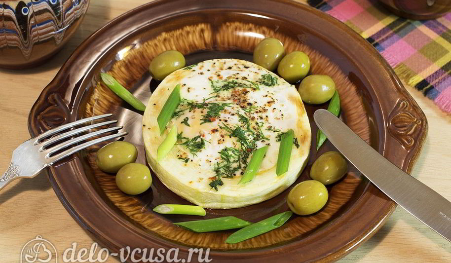 Рецепт яичницы в кабачке