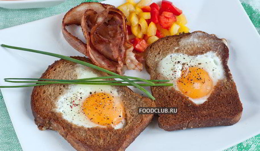 Рецепт яичницы в хлебе