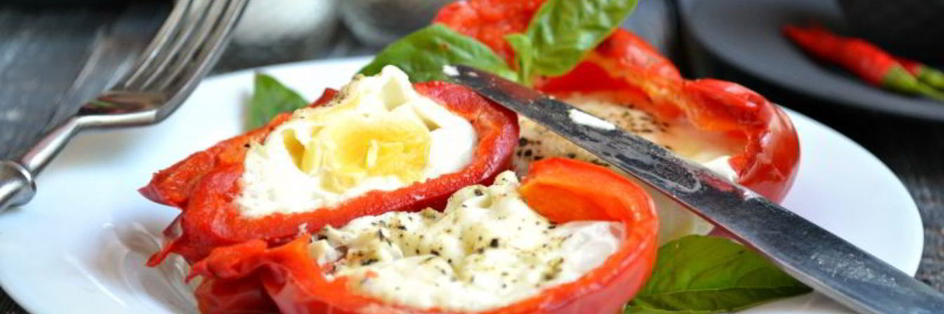 Яичница в перце в микроволновке