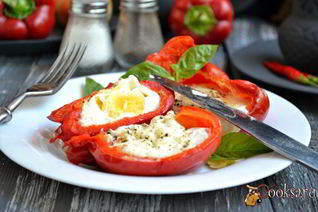 Яичница в перце в микроволновке