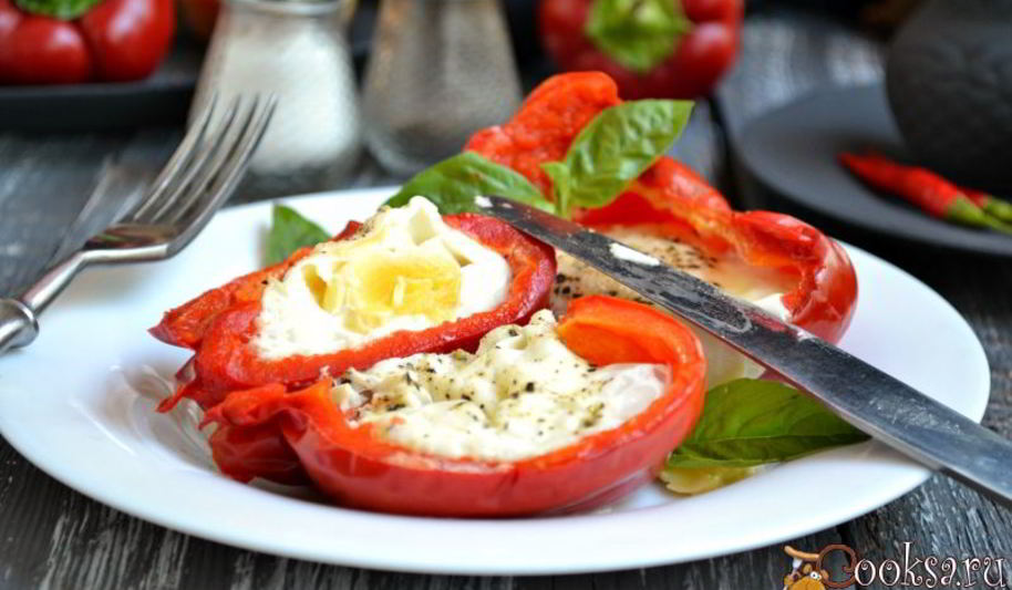 Рецепт яичницы в перце в микроволновке