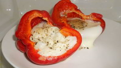 яичница в перце в микроволновке