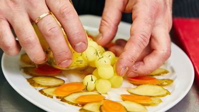 закуска из соленого палтуса и картофеля