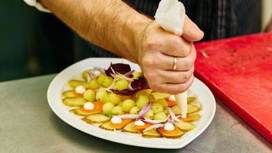 закуска из соленого палтуса и картофеля