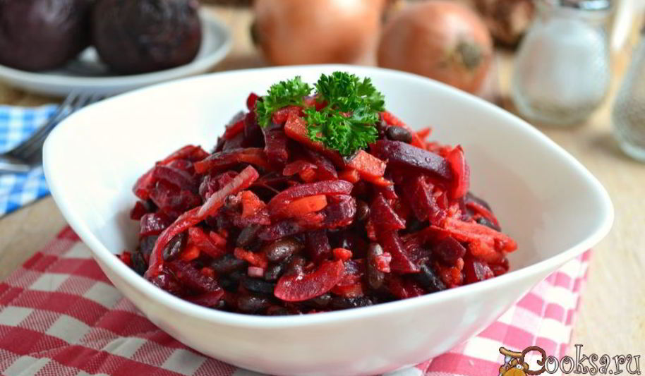 Рецепт закуски из свеклы с овощами и черной фасолью
