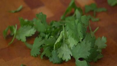 закуска из запеченных баклажанов с овощами и чипсами из питы