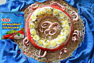 Заливная закуска из крабовых палочек