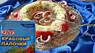 заливная закуска из крабовых палочек
