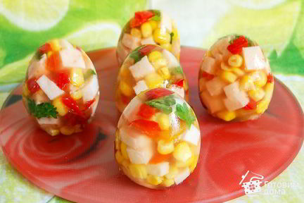 Яйца Фаберже — заливное в яичной скорлупе