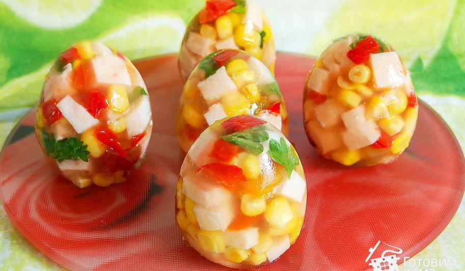 Рецепт яиц фаберже — заливного в яичной скорлупе