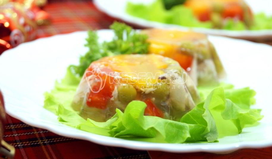 Рецепт заливного из курицы праздничное