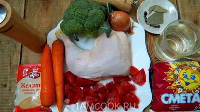 заливное из курицы с брокколи