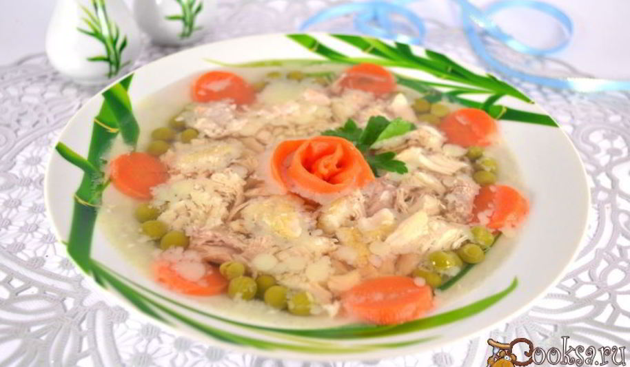 Рецепт заливного из курицы со свининой в мультиварке