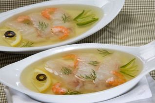 Заливное с морским окунем