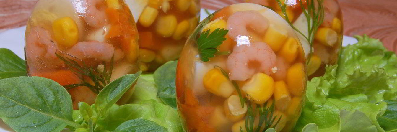 Заливное Яйца Фаберже с креветками